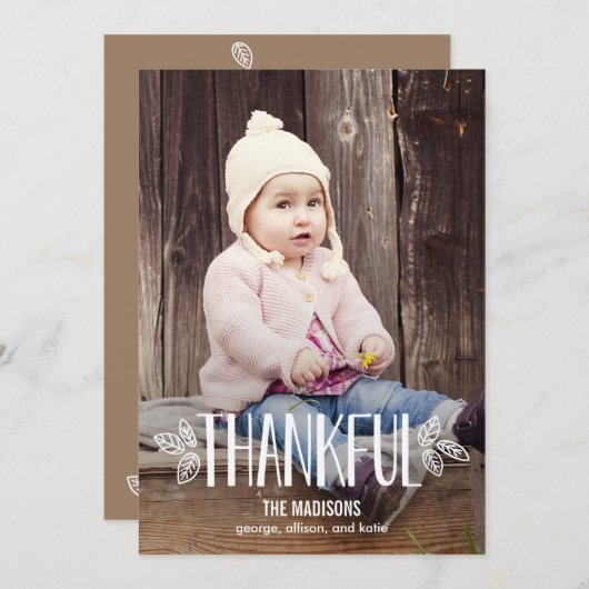 感謝の気持ちを込めたフォトカード シーズンカード (正面/裏面)