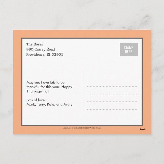 感謝の気持ちを込めたフォトカード シーズンポストカード (裏面)