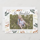 感謝の気持ちを込めたフォトカード 招待状 (正面)