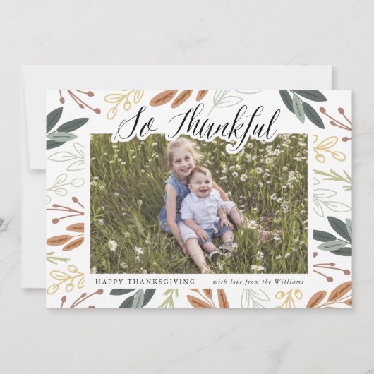 感謝の気持ちを込めたフォトカード 招待状 (正面)