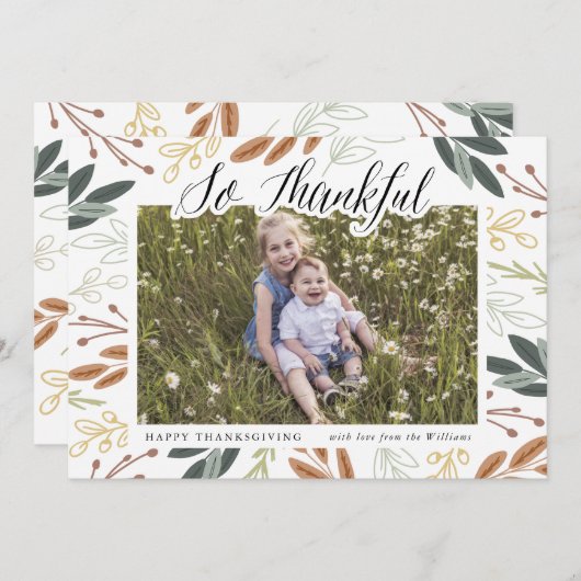 感謝の気持ちを込めたフォトカード 招待状 (正面/裏面)