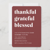 感謝の気持ちを込めたブルゴーニュ賛美ーの感謝祭 招待状 (正面)