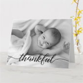 感謝の気持ちを込めたベビーの誕生発表写真カード ありがとうございます カード (黄色い花)