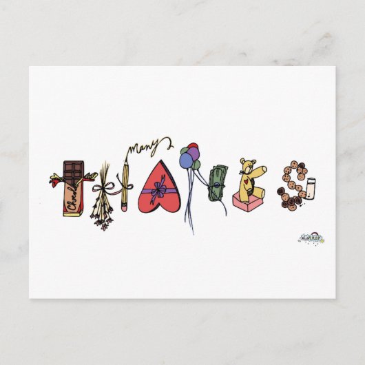 感謝の気持ちを込めたポストカード ポストカード (正面)