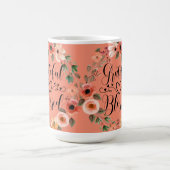 感謝の気持ちを込めたマグカップ - 水彩画の花輪デザイン コーヒーマグカップ (中央)