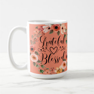 感謝の気持ちを込めたマグカップ - 水彩画の花輪デザイン コーヒーマグカップ
