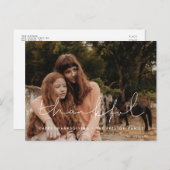 感謝の気持ちを込めたミニマルな感謝祭の家族写真 ポストカード (正面/裏面)