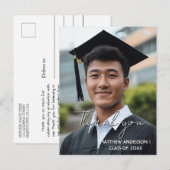 感謝の気持ちを込めた卒業カスタム写真3 ポストカード (正面/裏面)