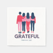 感謝の気持ちを込めた友情ガーリー感謝祭 スタンダードカクテルナプキン (正面)