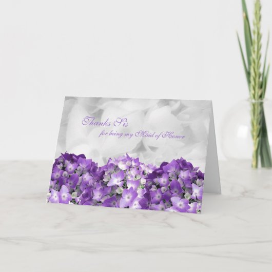 感謝の気持ちを込めた姉妹のブライズメイド カード (正面)