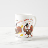 感謝の気持ちを込めた幸せな感謝祭引用文 ボーンチャイナマグカップ (正面右)