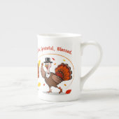 感謝の気持ちを込めた幸せな感謝祭引用文 ボーンチャイナマグカップ (右)