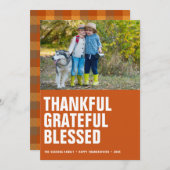 感謝の気持ちを込めた感謝祭の写真 シーズンカード (正面/裏面)