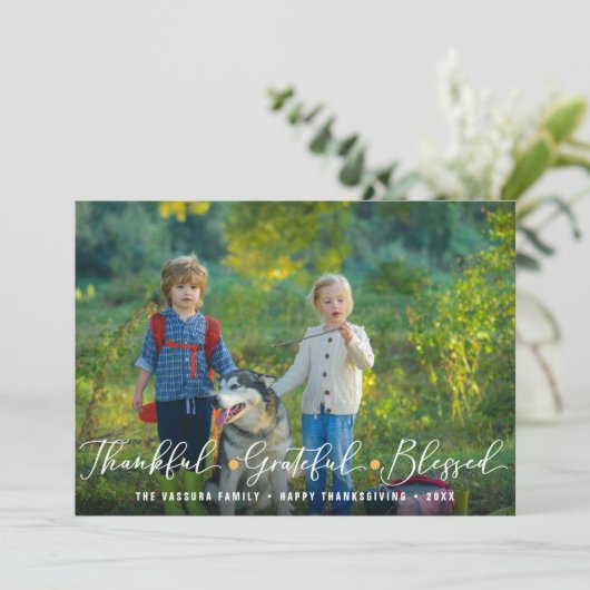 感謝の気持ちを込めた感謝祭の写真 シーズンカード (スタンド正面)