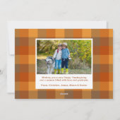 感謝の気持ちを込めた感謝祭の写真 シーズンカード (裏面)