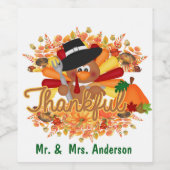 感謝の気持ちを込めた感謝祭 ワインラベル (シングルラベル)