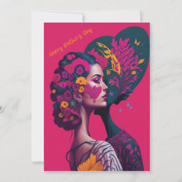 感謝の気持ちを込めた母の日のフラットなホリデーカード シーズンカード