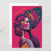 感謝の気持ちを込めた母の日のフラットなホリデーカード シーズンカード (正面/裏面)