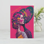 感謝の気持ちを込めた母の日のフラットなホリデーカード シーズンカード (スタンド正面)