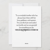 感謝の気持ちを込めた母の日のフラットなホリデーカード シーズンカード (裏面)