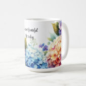 感謝の気持ちを込めた水彩画風アジサイ コーヒーマグ コーヒーマグカップ (正面右)