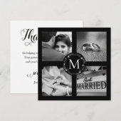 感謝の気持ちを込めた結婚式の写真コラージュ 招待状 (正面/裏面)