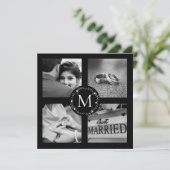 感謝の気持ちを込めた結婚式の写真コラージュ 招待状 (スタンド正面)