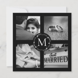 感謝の気持ちを込めた結婚式の写真コラージュ 招待状