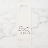 感謝の気持ちを込めた賛美感謝祭の楽しい葉 ボトルネックタグ (正面)