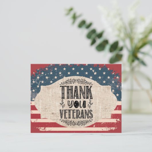 感謝の気持ちを込めた退役軍人ポストカード ポストカード (スタンド正面)