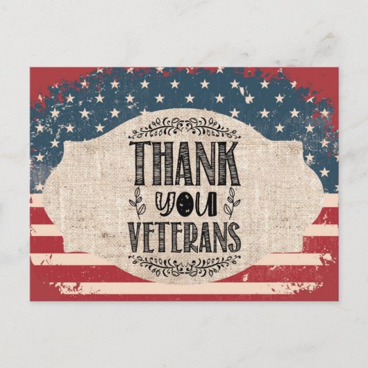 感謝の気持ちを込めた退役軍人ポストカード ポストカード (正面)