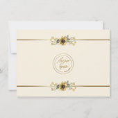 感謝の気持ちを込めた ラスティック イエロー ヒマワリ ゴールド ロゴ (裏面)