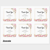 感謝の気持ちを込めた Petals and Prosecco フラワーブライダルシャワー スクエアシール (シート)