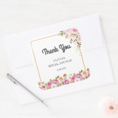 感謝の気持ちを込めた Petals and Prosecco フラワーブライダルシャワー スクエアシール (封筒)