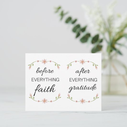 感謝の気持ちを込めて何でも信仰する前に ポストカード (スタンド正面)