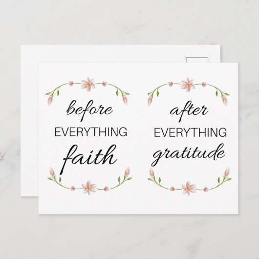 感謝の気持ちを込めて何でも信仰する前に ポストカード (正面/裏面)