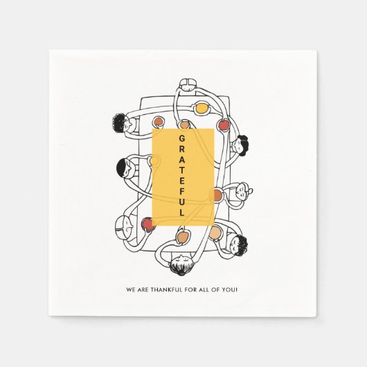 感謝の気持ちを込めて感謝祭のディナー スタンダードカクテルナプキン (正面)