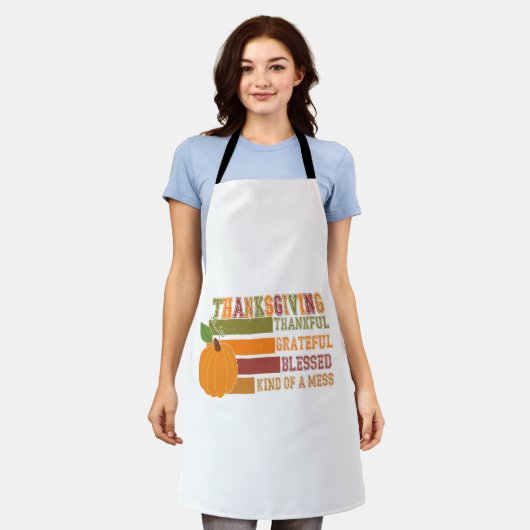感謝の気持ちを込めて感謝賛美する エプロン (着用した状態)