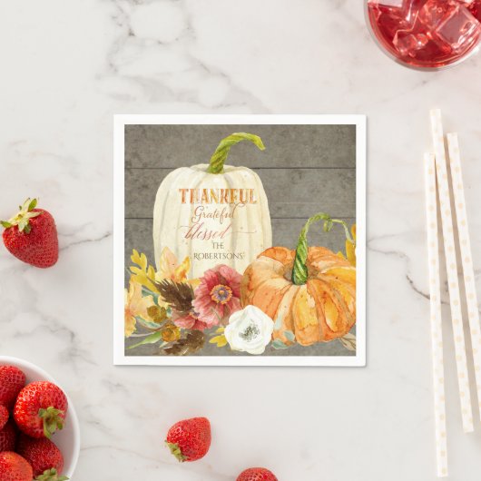 感謝の気持ちを込めて賛美家族の名前 スタンダードカクテルナプキン (インサイチュ)