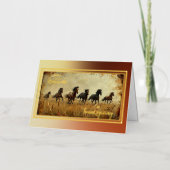 感謝の気持ちを込めて野生の馬 箔グリーティングカード (正面)