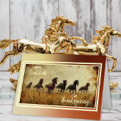 感謝の気持ちを込めて野生の馬 箔グリーティングカード