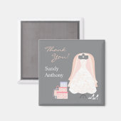 感謝の気持ちを込めて ブライダルシャワーのお土産 マグネット (正面/裏面)