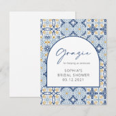 感謝の気持ちを込めて　～地中海のウェディングシャワーパーティ　サンクスカード～ サンキューカード (正面/裏面)