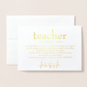 感謝の気持ちを込めて！特別なあなたへ☆彫刻入りゴールド箔 箔カード (封筒付き正面)