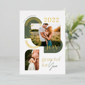 感謝の気持ちを込めて 現代的な幾何学的なアーチ 二枚の写真 箔シーズンカード (立ち正面)