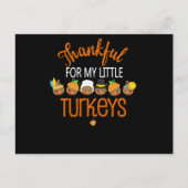 感謝の気持ちを込めて 私の小さなターキーたち ママ・祖母 ポストカード (正面)