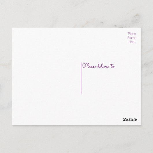 感謝の気持ちを込めて　花水彩　紫の花 ポストカード (裏面)