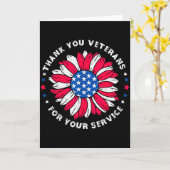 感謝の気持ちを込めて、退役軍人の皆さんのご奉仕に感謝します。ひまわり退役軍人 カード (黄色い花)