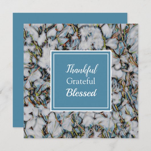 感謝の気持ちを込め賛美たクリスマスの雪のフローラ シーズンカード (正面/裏面)