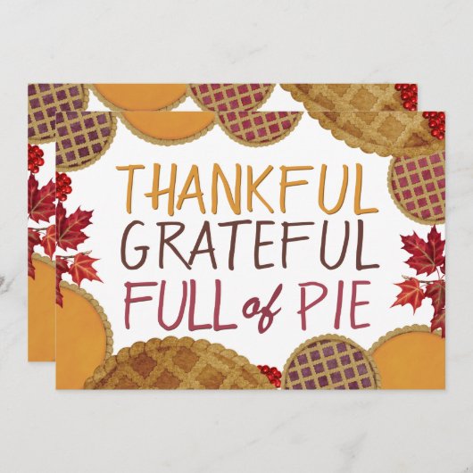 感謝の気持ちパイに満ちた幸せな感謝祭|過去記事 シーズンカード (正面/裏面)